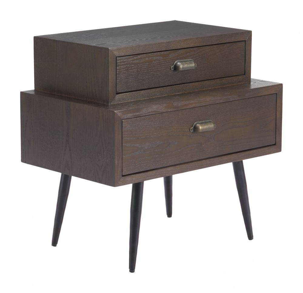 Zuo Modern Mechy Tow Drawers Wooden Side Table