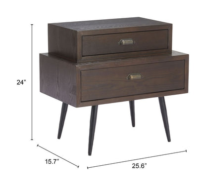 Zuo Modern Mechy Tow Drawers Wooden Side Table
