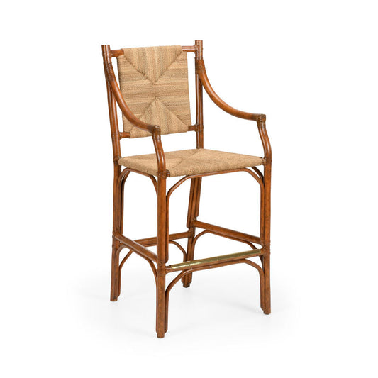 Chelsea House Mecklenburg Rattan Frame Bar Stool