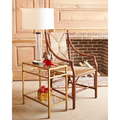 Chelsea House Mecklenburg Rattan Frame Brown Chair