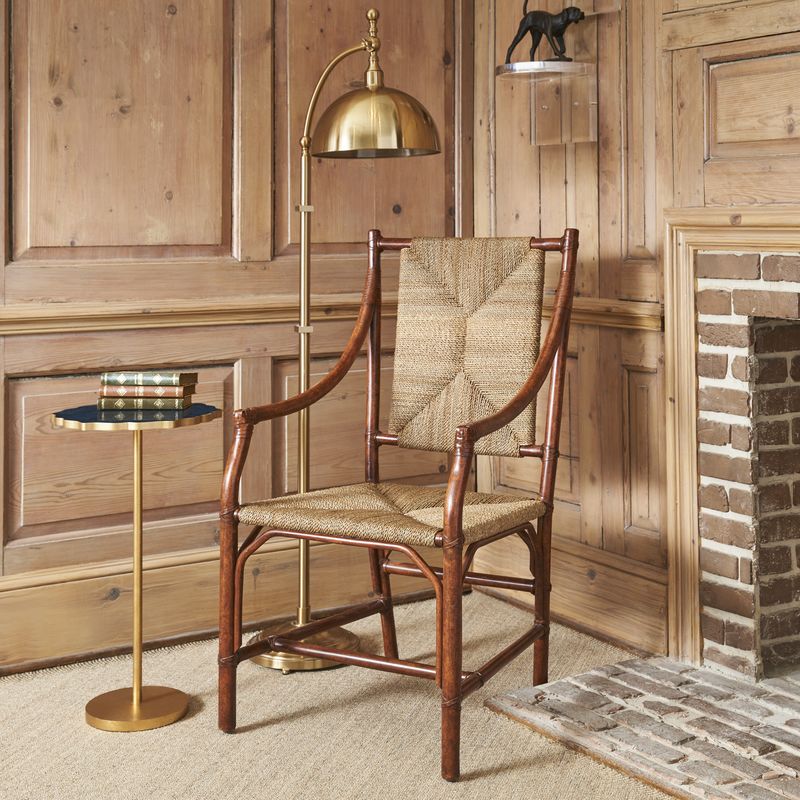 Chelsea House Mecklenburg Rattan Frame Brown Chair