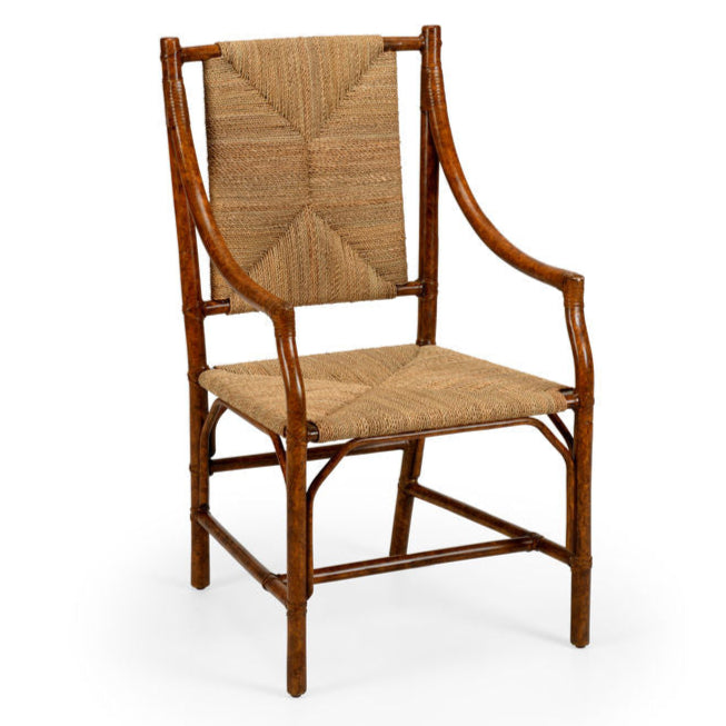 Chelsea House Mecklenburg Rattan Frame Brown Chair