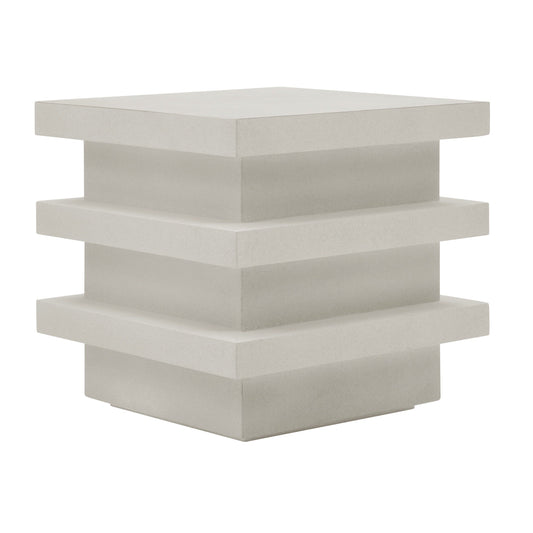 Meditation Community Building Block Tall - White Outdoor Accent Table-Outdoor Side Tables-Seasonal Living-Sideboards and Things