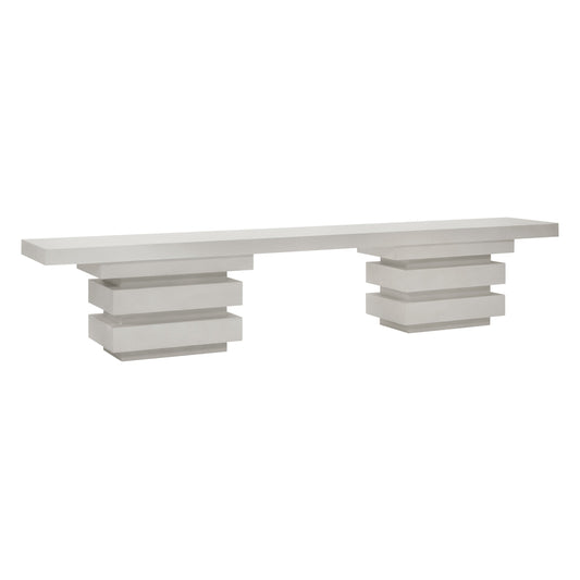 Meditation Rectangle Bench - White Outdoor Bench-Outdoor Benches-Seasonal Living-Sideboards and Things