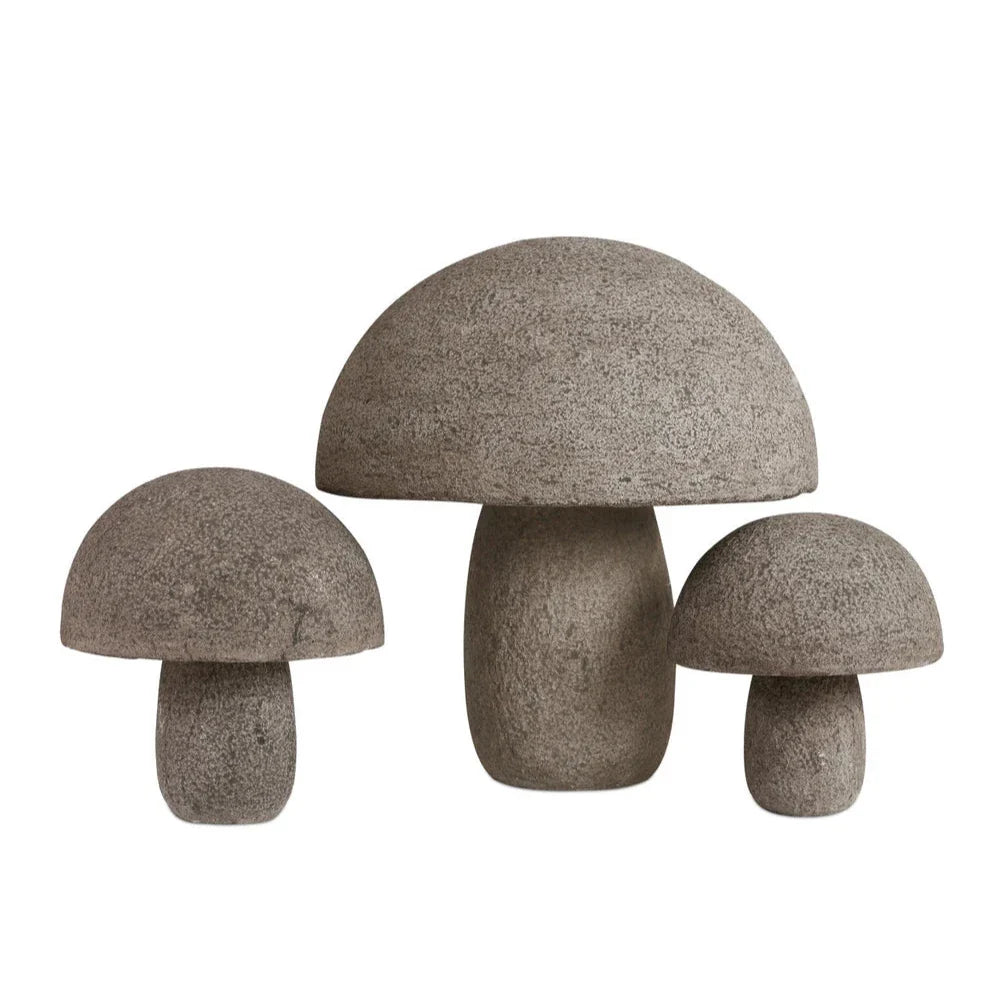 Granite Stone Textured Outdoor Mushroom Sculpture