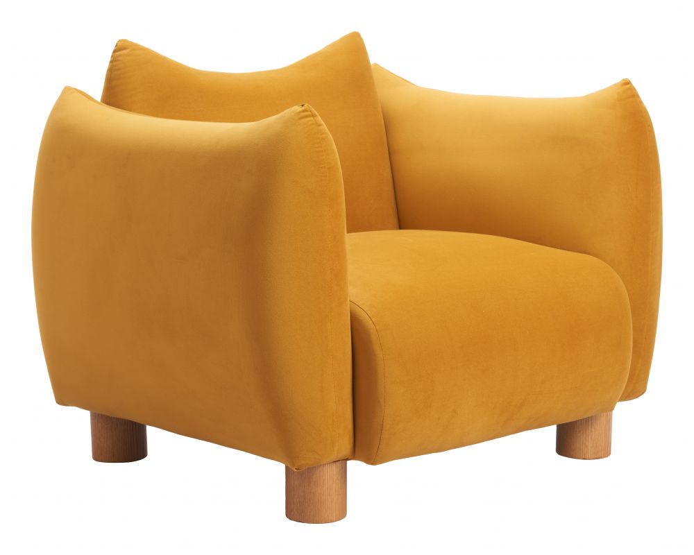 Zuo Modern Meia Mustard Velvet Club Chair