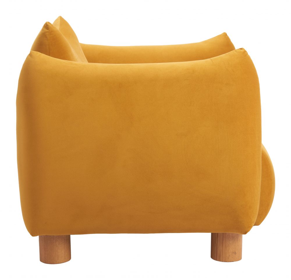 Zuo Modern Meia Mustard Velvet Club Chair