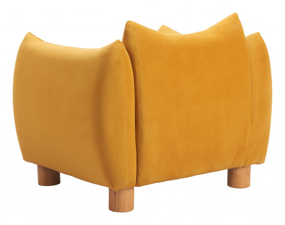 Zuo Modern Meia Mustard Velvet Club Chair