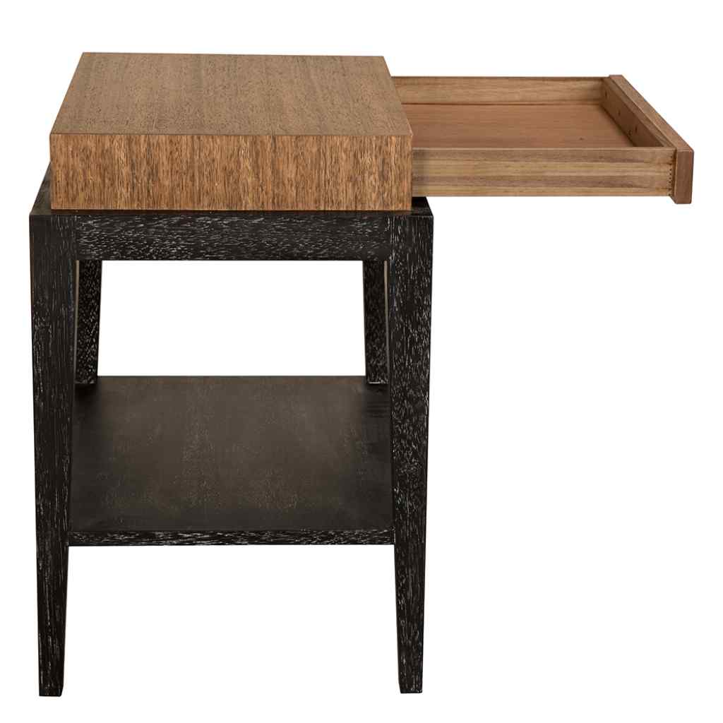 Memphis One Drawer Wood Side Table