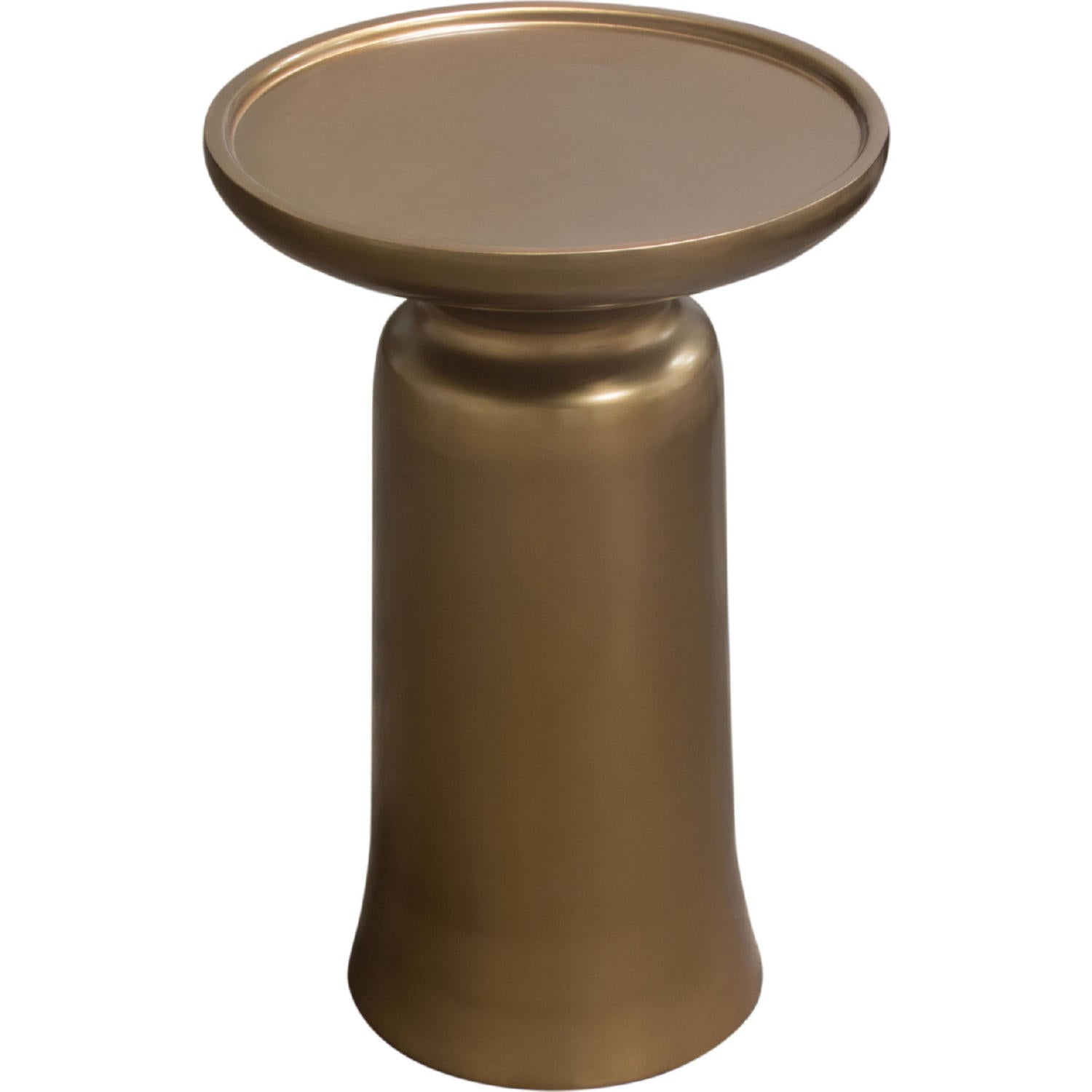 Mesa Round Pedestal Accent Table in Gold Finish-Side Tables-Diamond Sofa-Sideboards and Things 