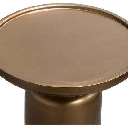 Mesa Round Pedestal Accent Table in Gold Finish-Side Tables-Diamond Sofa-Sideboards and Things 