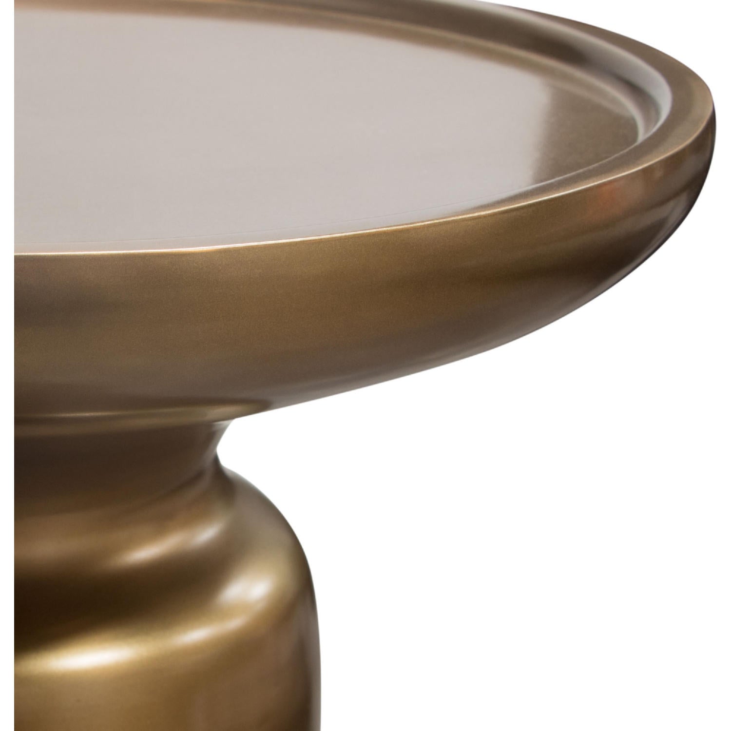 Mesa Round Pedestal Accent Table in Gold Finish-Side Tables-Diamond Sofa-Sideboards and Things 