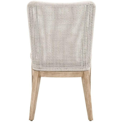 Mesh Dining Chair Set of 2 White Rope & Mahogany Wood Dining Chairs Sideboards and Things By Essentials For Living