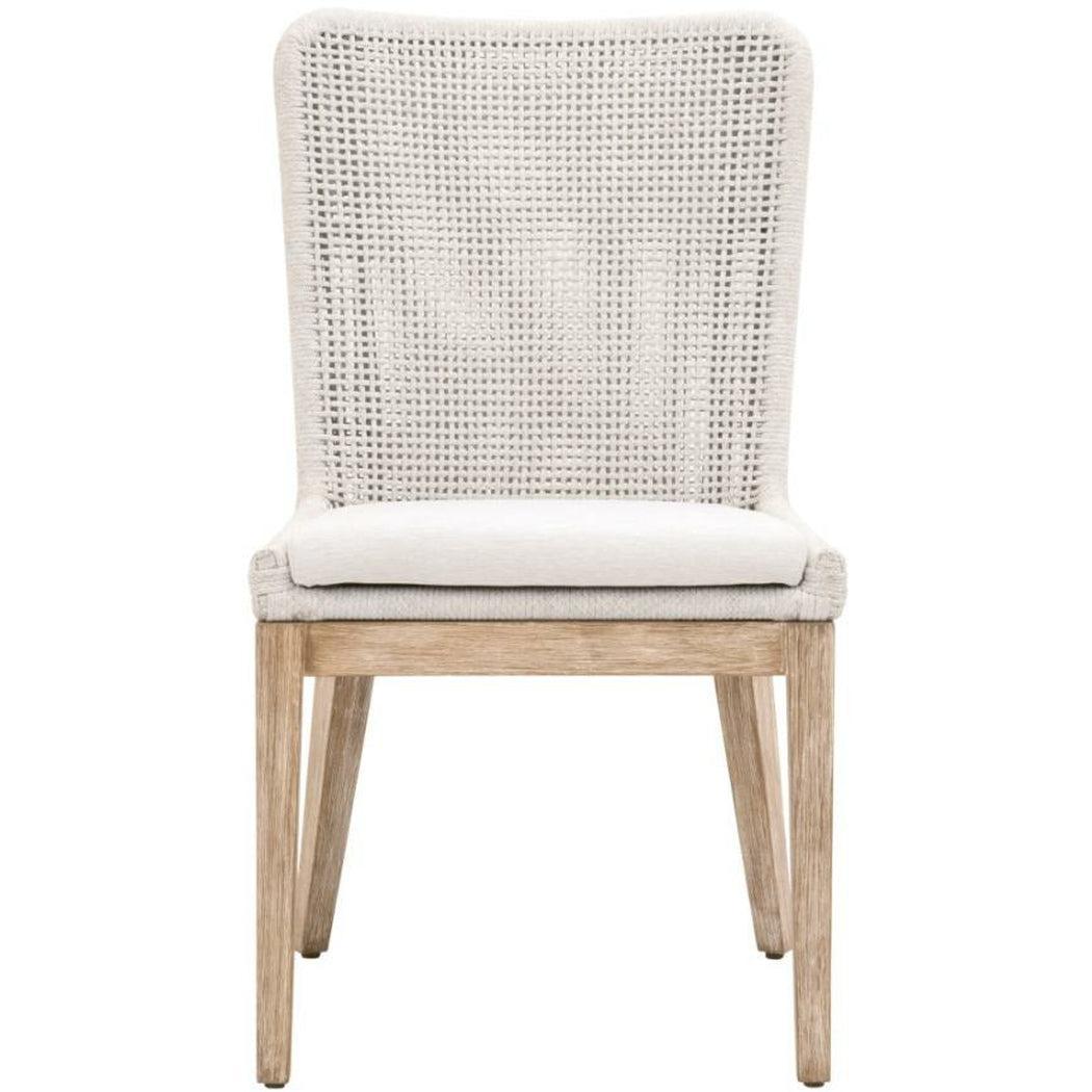 Mesh Dining Chair Set of 2 White Rope & Mahogany Wood Dining Chairs Sideboards and Things By Essentials For Living