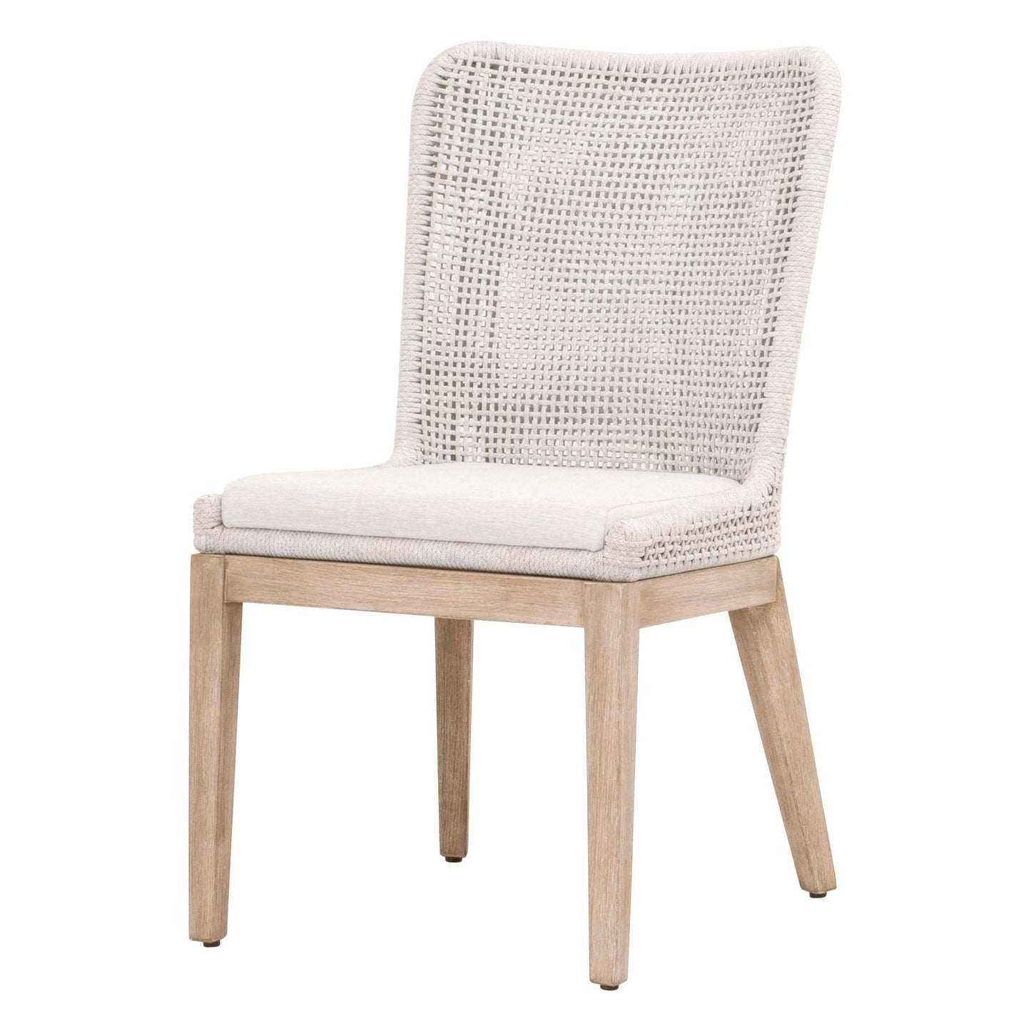 Mesh Dining Chair Set of 2 White Rope & Mahogany Wood Dining Chairs Sideboards and Things By Essentials For Living