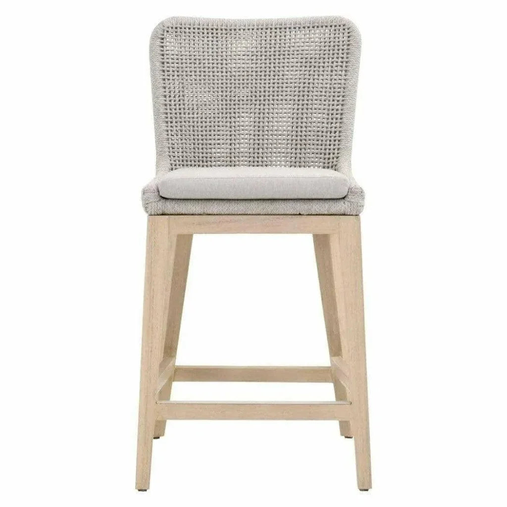 Mesh Outdoor Rope Counter Stool Wood-Outdoor Counter Stools-Essentials For Living-LOOMLAN