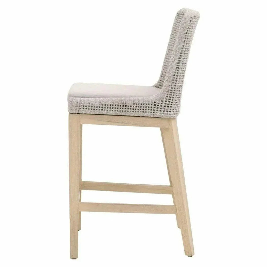 Mesh Outdoor Rope Counter Stool Wood-Outdoor Counter Stools-Essentials For Living-LOOMLAN