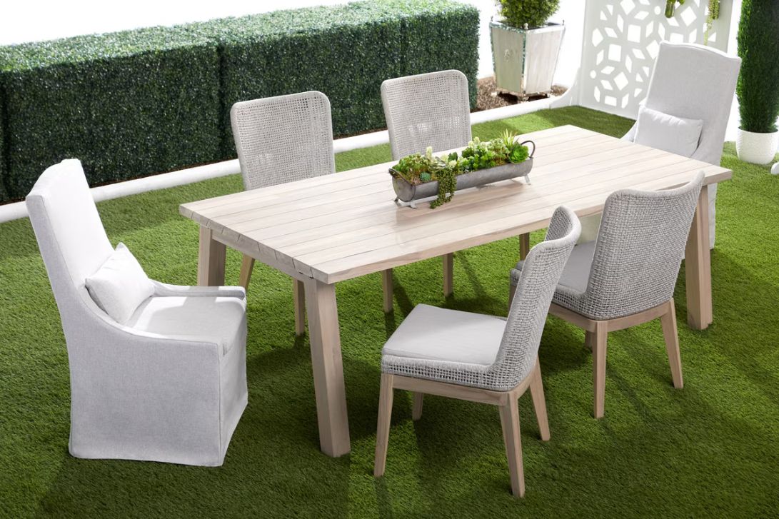 Essentials For Living Mesh Olefin Fabric Outdoor Dining Chair 2PC