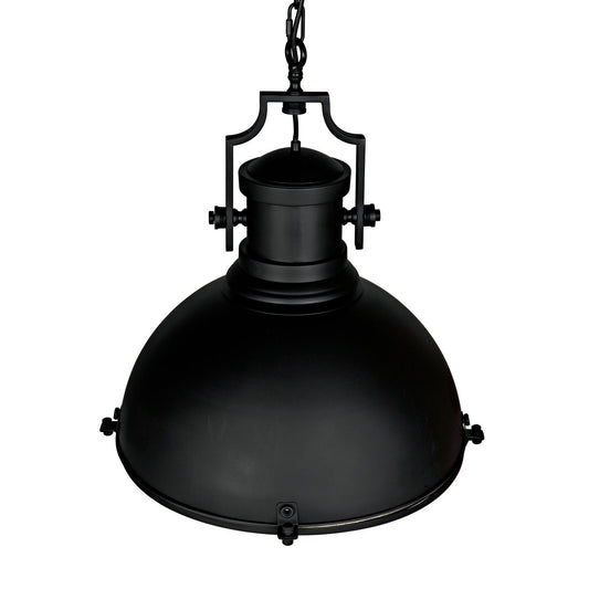 Metal Marine Fixture Black Steel Pendant-Pendants-Noir-Sideboards and Things