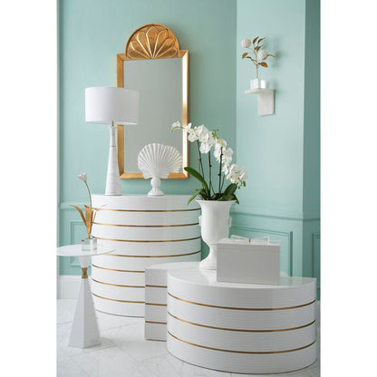 Chelsea House Mezzaluna Bunching White Lacquered Textured Table (Set of 2)