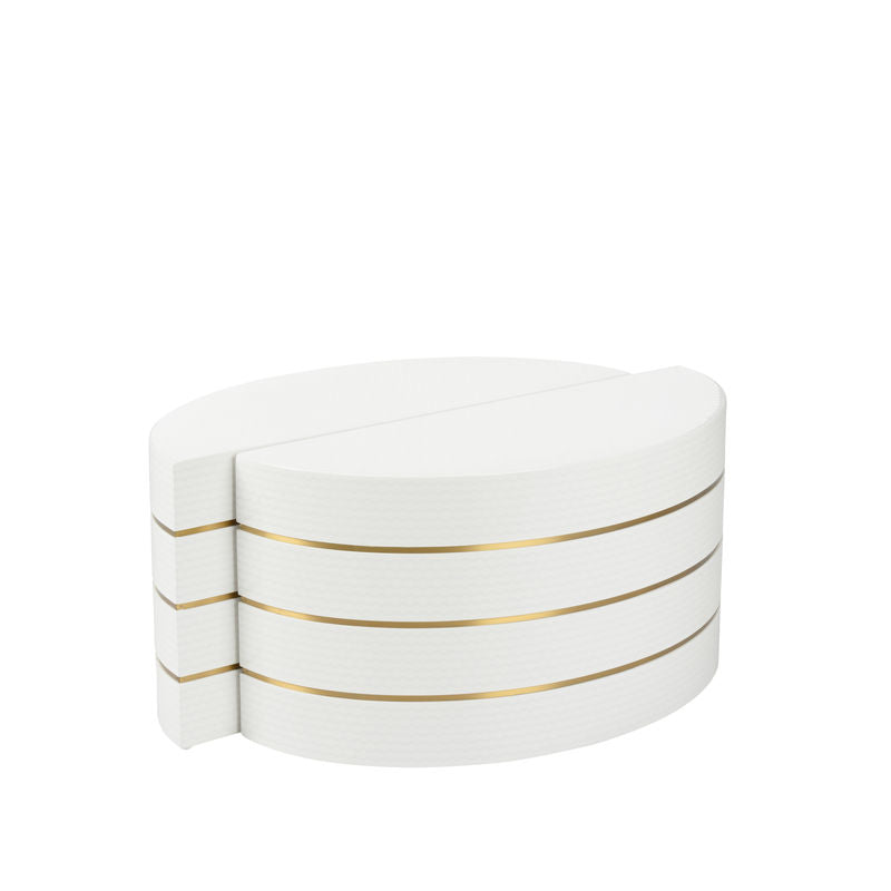 Chelsea House Mezzaluna Bunching White Lacquered Textured Table (Set of 2)