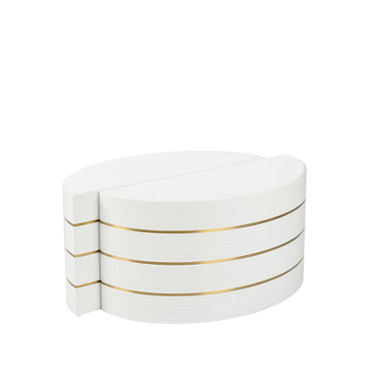 Chelsea House Mezzaluna Bunching White Lacquered Textured Table (Set of 2)