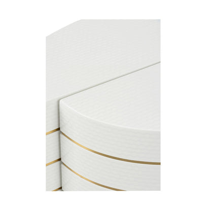 Chelsea House Mezzaluna Bunching White Lacquered Textured Table (Set of 2)