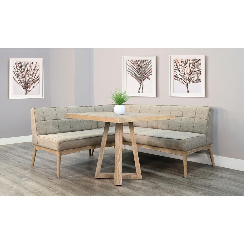 Sunny D Mia Fabric Tufted Corner Dining Bench