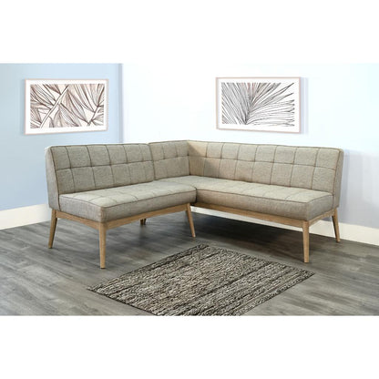 Sunny D Mia Fabric Tufted Corner Dining Bench
