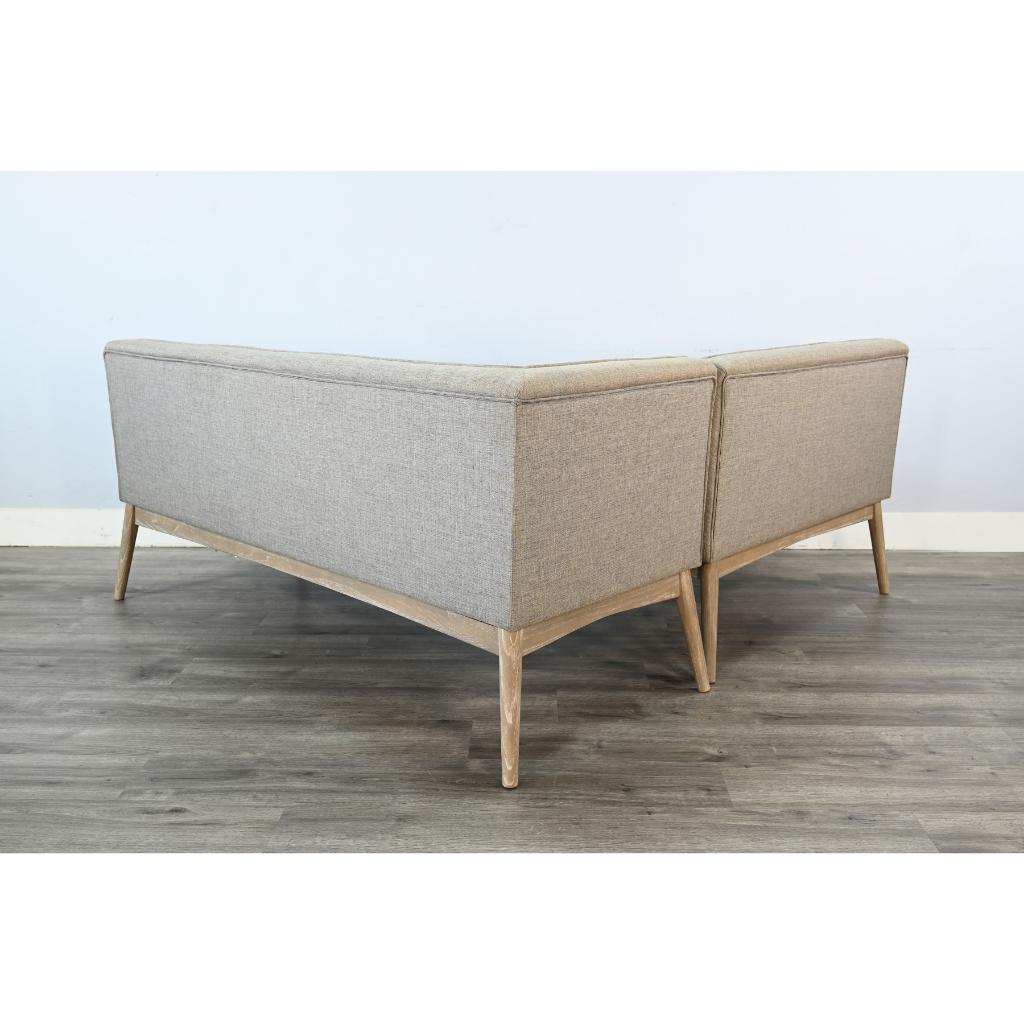 Sunny D Mia Fabric Tufted Corner Dining Bench