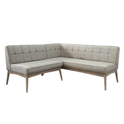 Sunny D Mia Fabric Tufted Corner Dining Bench