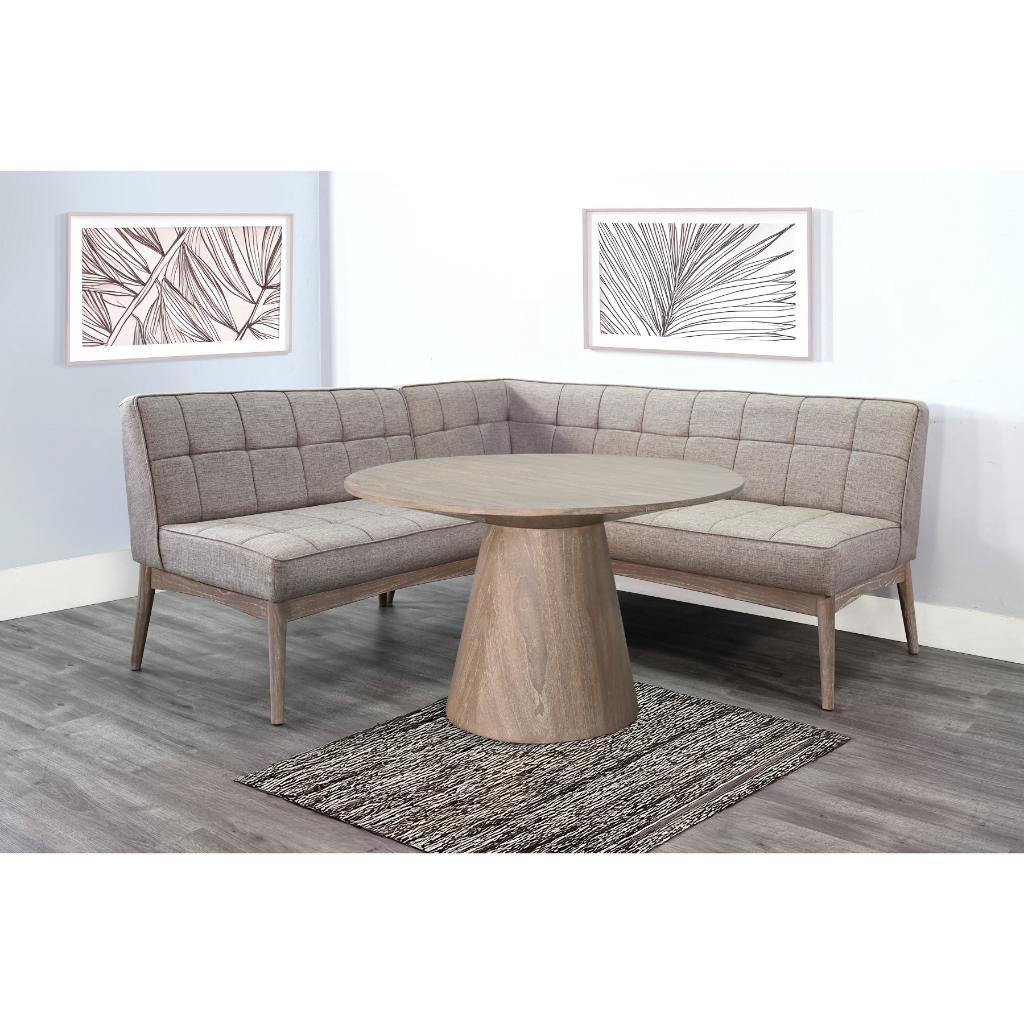 Sunny D Mia Tufted Fabric Corner Dining Nook Set