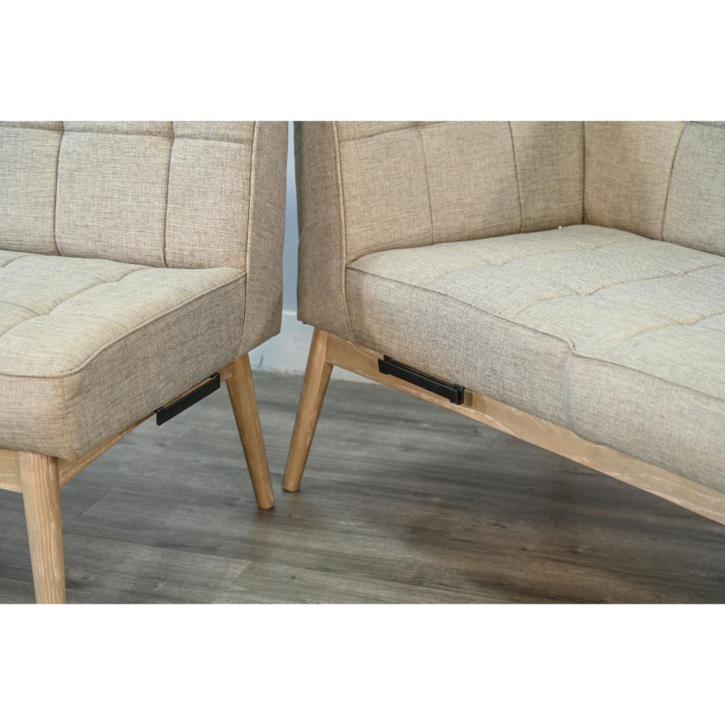 Sunny D Mia Tufted Fabric Corner Dining Nook Set