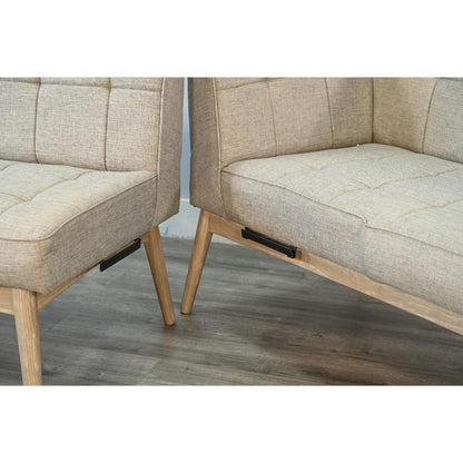 Sunny D Mia Tufted Fabric Corner Dining Nook Set