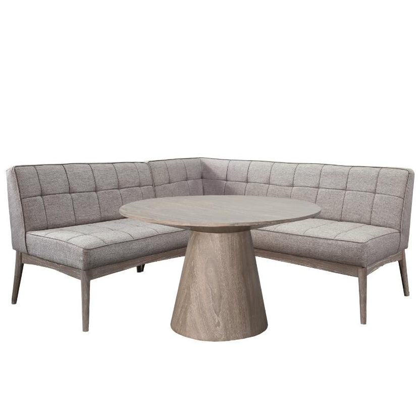 Sunny D Mia Tufted Fabric Corner Dining Nook Set