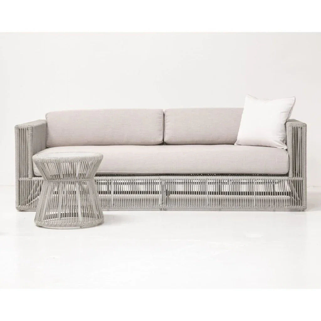 Miami Carrara Marble Top Outdoor End Table -- view 3
