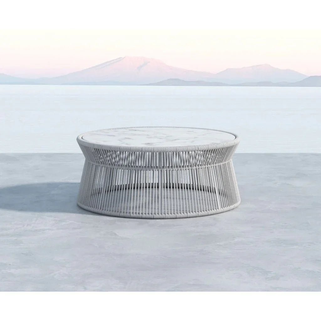 Miami Marble And Rope Outdoor Coffee Table -- view 2