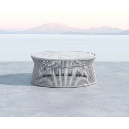 Miami Marble And Rope Outdoor Coffee Table -- view 2