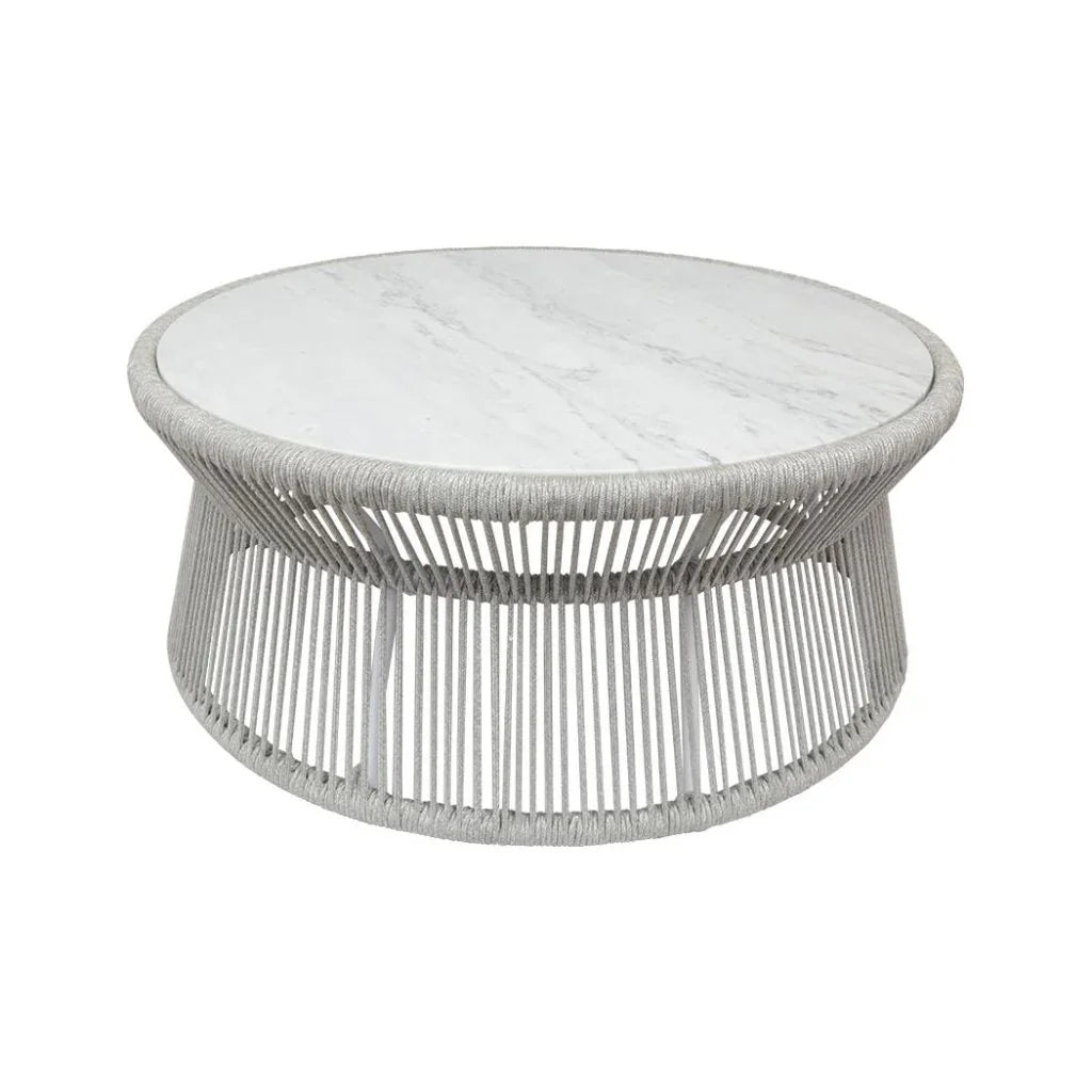 Miami Marble And Rope Outdoor Coffee Table -- view 3