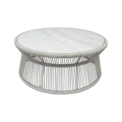 Miami Marble And Rope Outdoor Coffee Table -- view 3