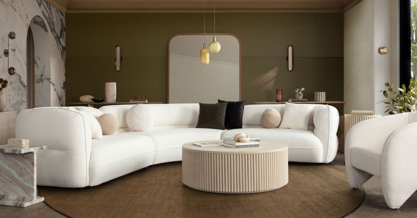 Diamond Sofa Micah Elite Ivory Fabric Sectional 3PC