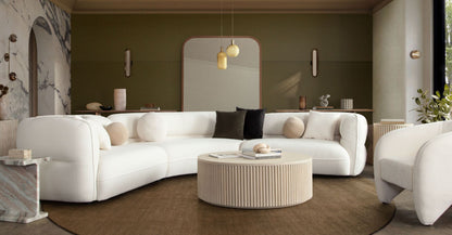 Diamond Sofa Micah Elite Ivory Fabric Sectional 3PC