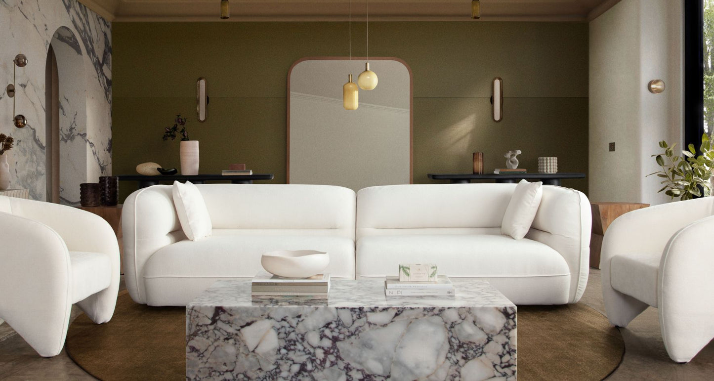 Diamond Sofa Micah Elite Ivory Fabric Sofa