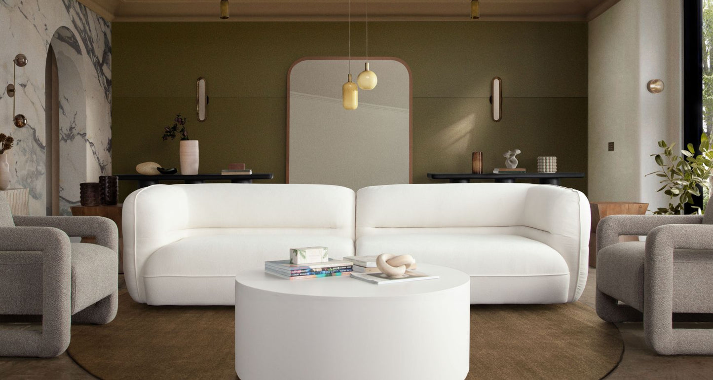 Diamond Sofa Micah Elite Ivory Fabric Sofa