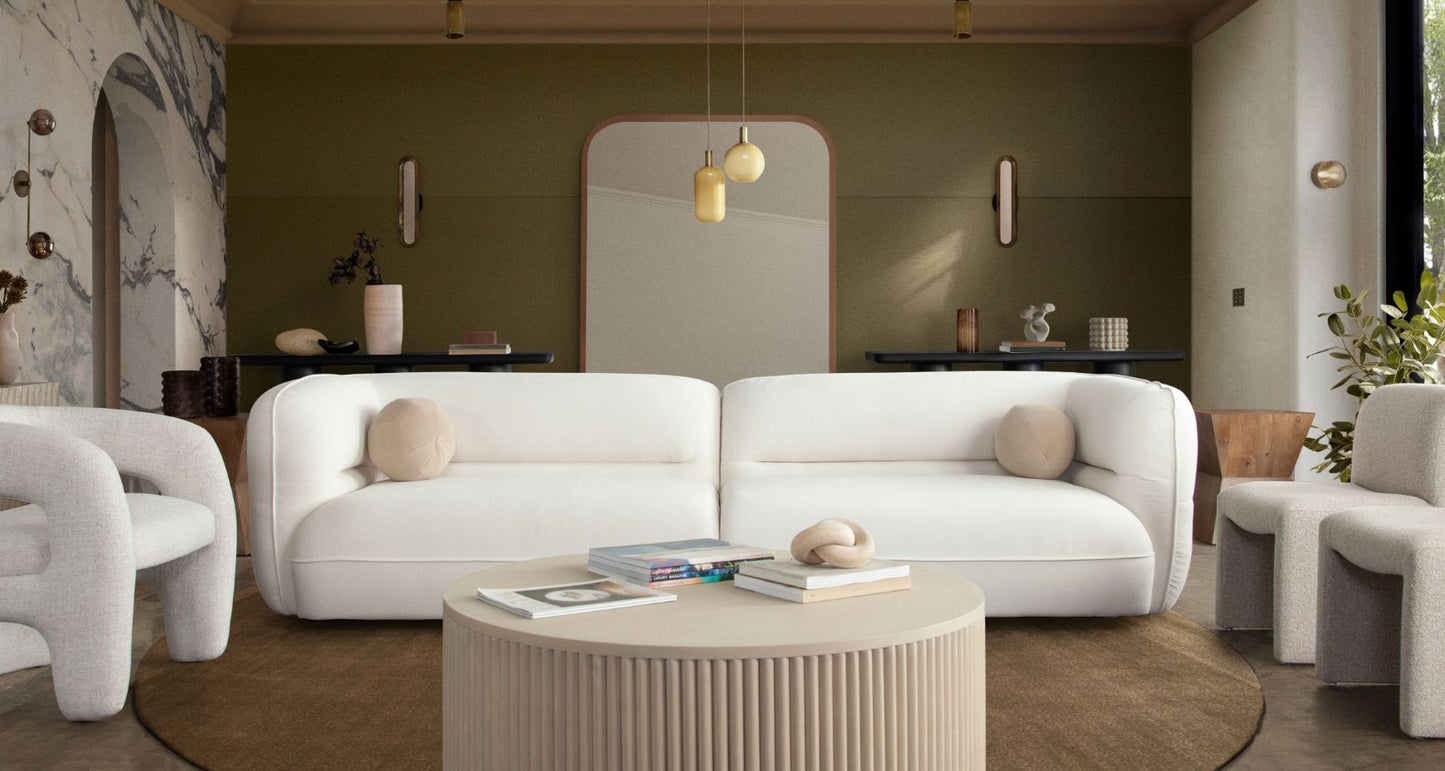Diamond Sofa Micah Elite Ivory Fabric Sofa