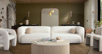 Diamond Sofa Micah Elite Ivory Fabric Sofa