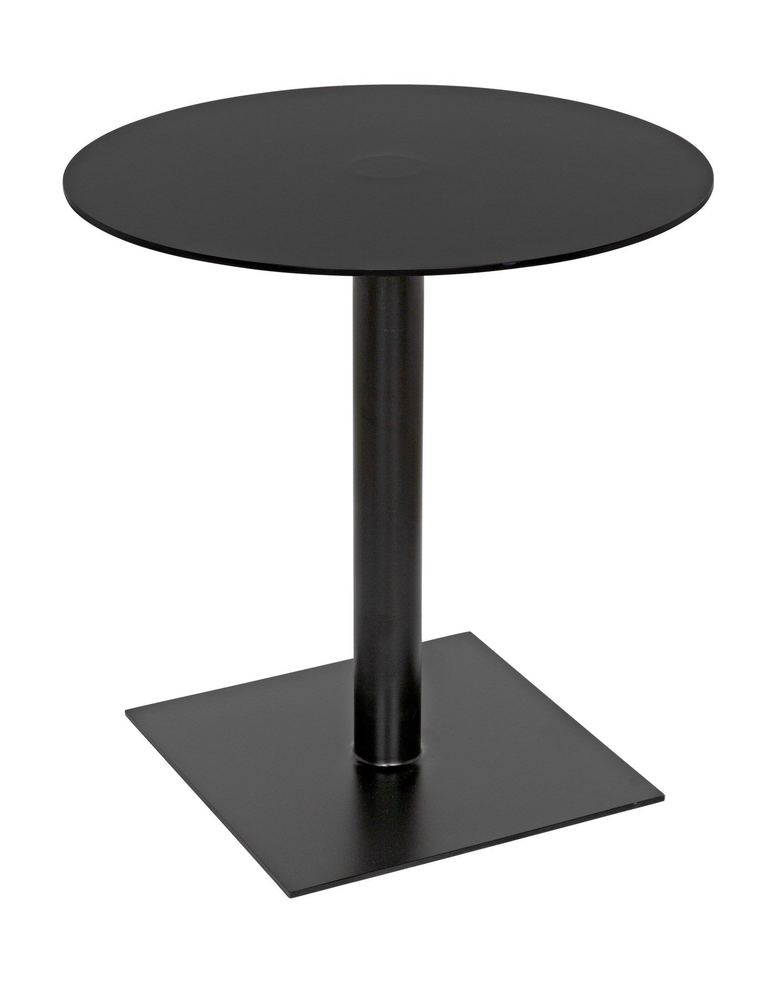 Mies Side Table, Black Steel-Side Tables-Noir-Sideboards and Things