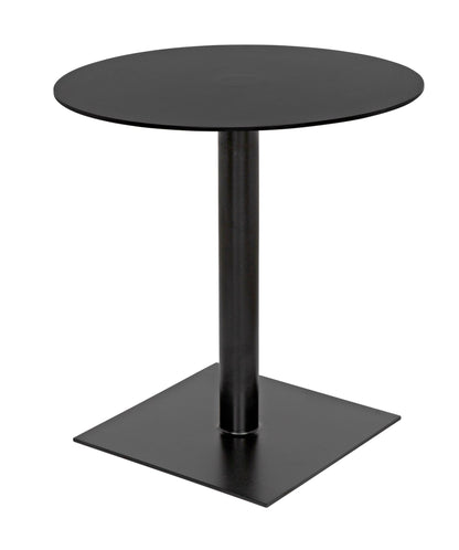 Mies Side Table, Black Steel-Side Tables-Noir-Sideboards and Things