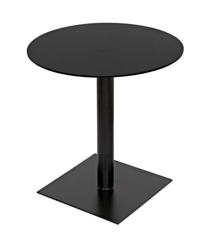 Mies Side Table, Black Steel-Side Tables-Noir-Sideboards and Things