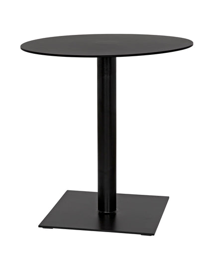 Mies Side Table, Black Steel-Side Tables-Noir-Sideboards and Things